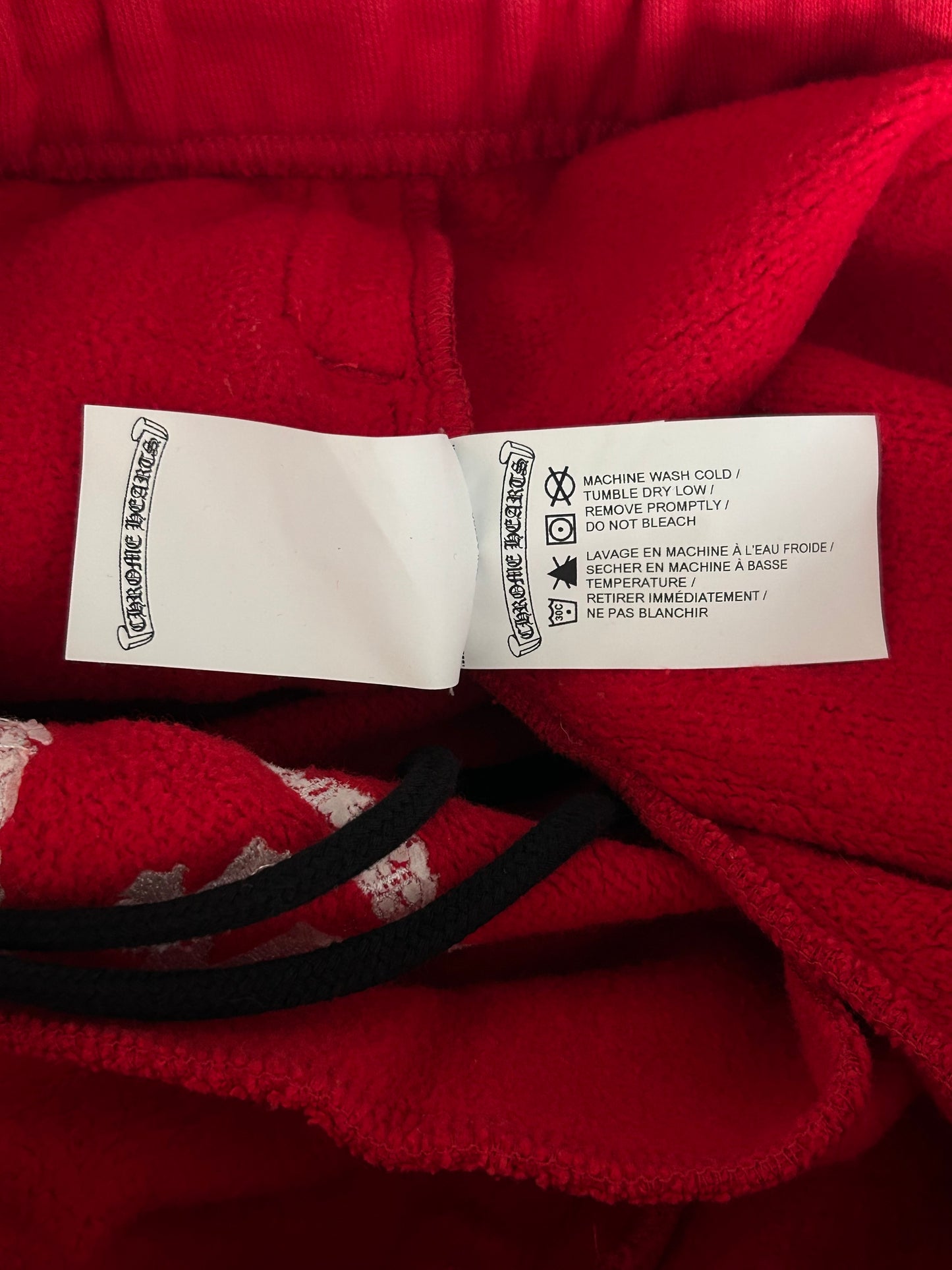 Chrome Hearts Red & White Triple Cross Embroidered Sweatpants