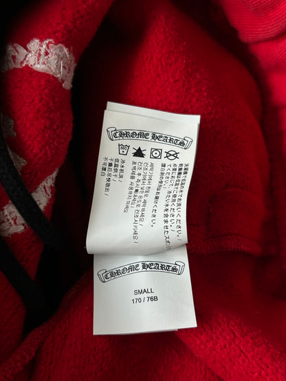 Chrome Hearts Red & White Triple Cross Embroidered Sweatpants