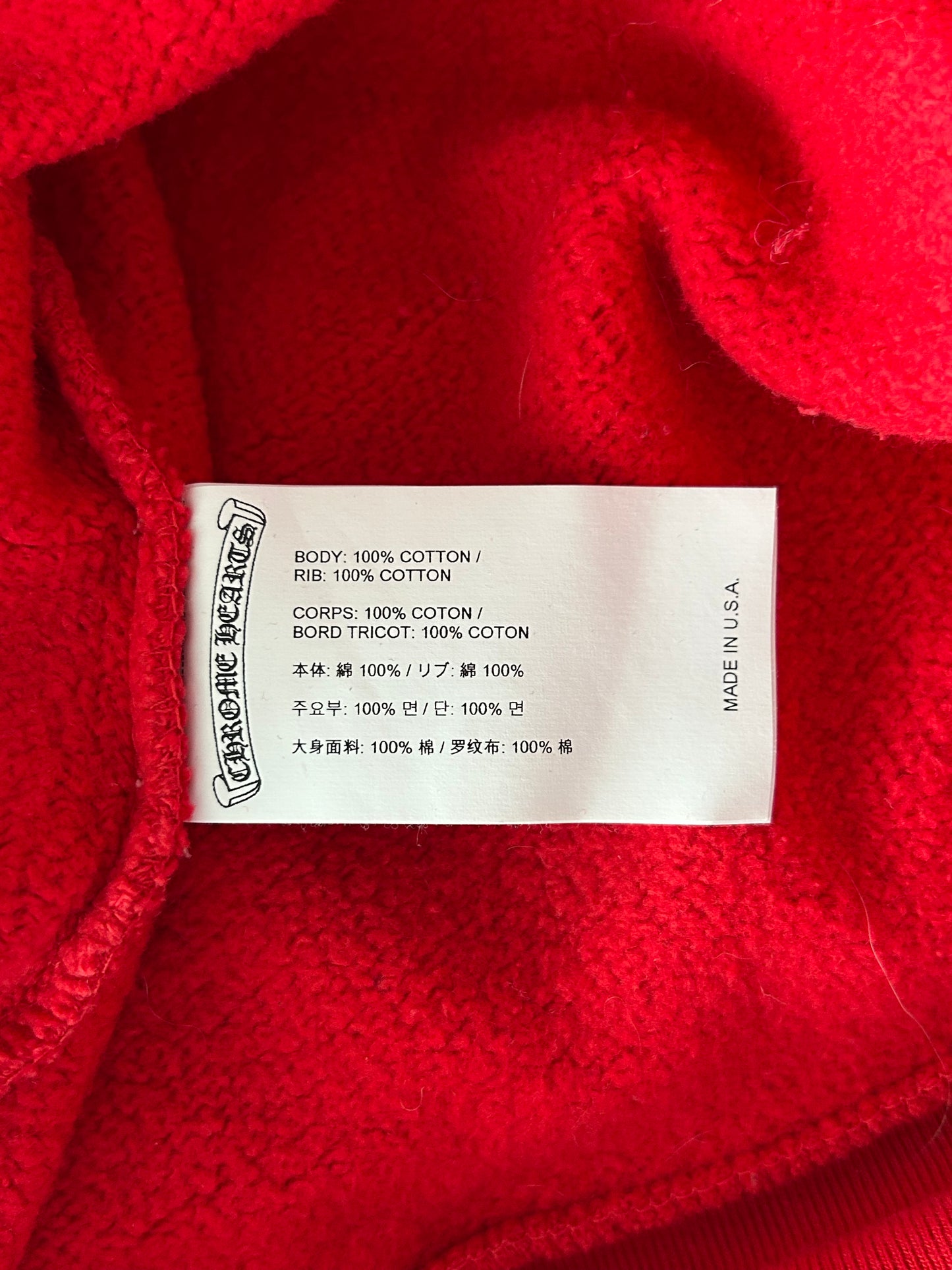 Chrome Hearts Red & White Triple Cross Embroidered Hoodie