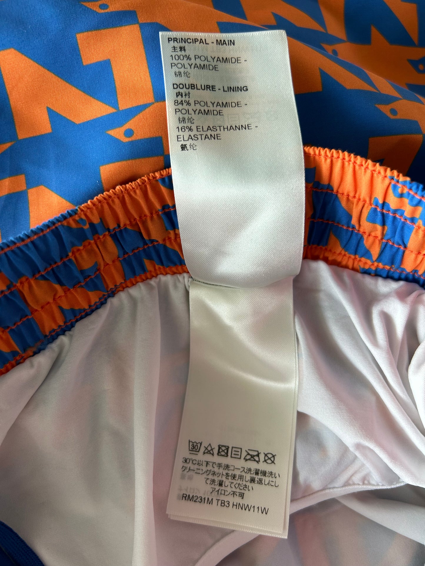 Louis Vuitton Blue & Orange Dove Print Swimshorts