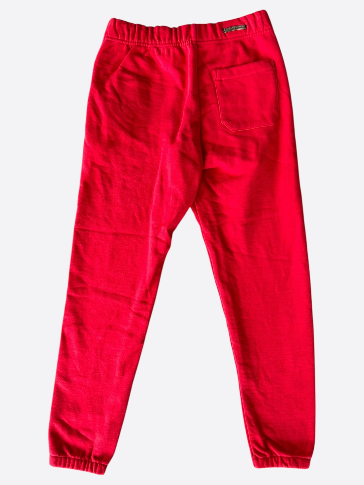 Chrome Hearts Red & White Triple Cross Embroidered Sweatpants