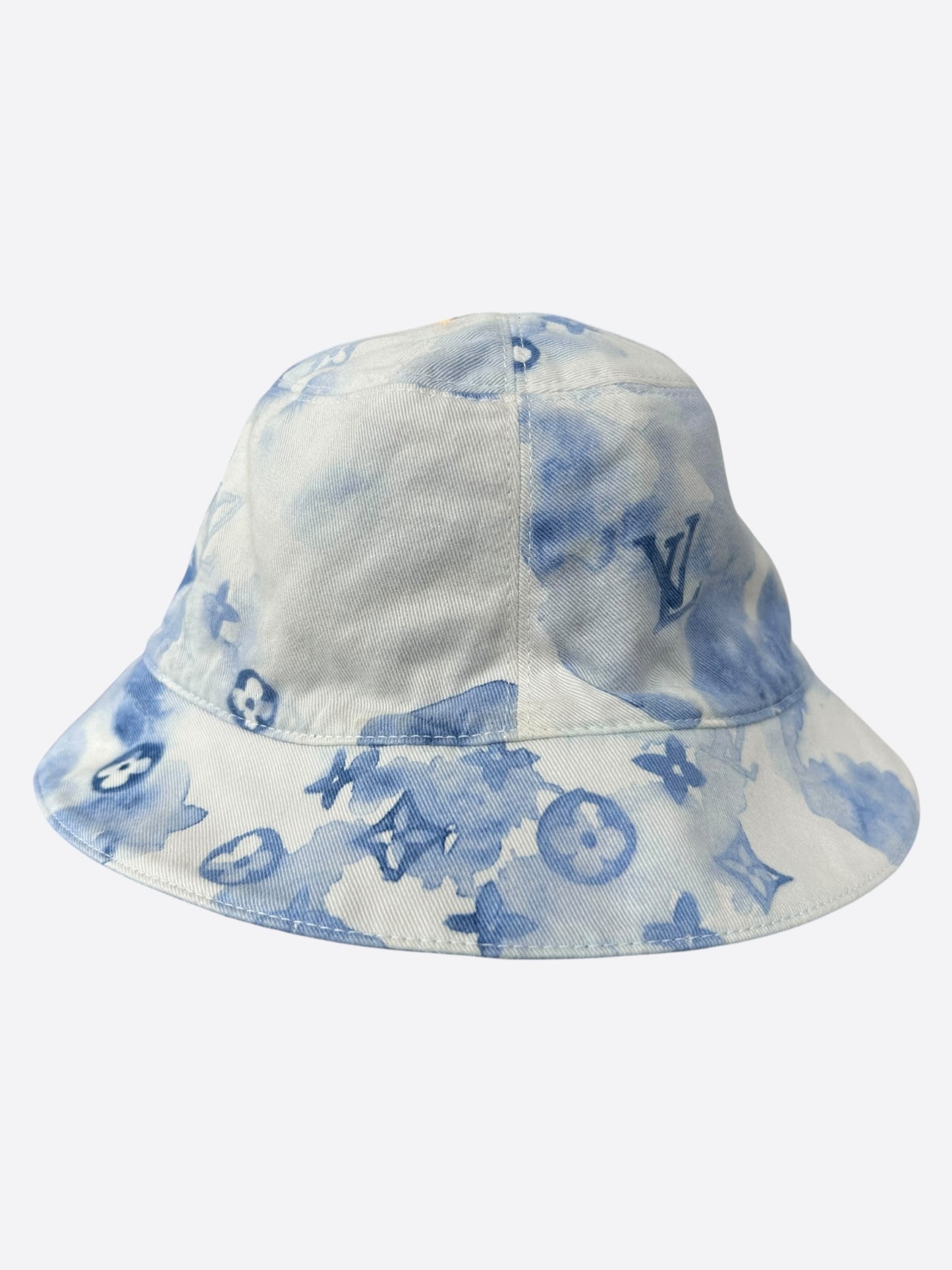 Louis Vuitton Blue & White Denim Monogram Reversible Bucket Hat