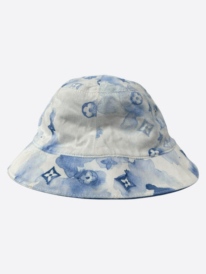 Louis Vuitton Blue & White Denim Monogram Reversible Bucket Hat