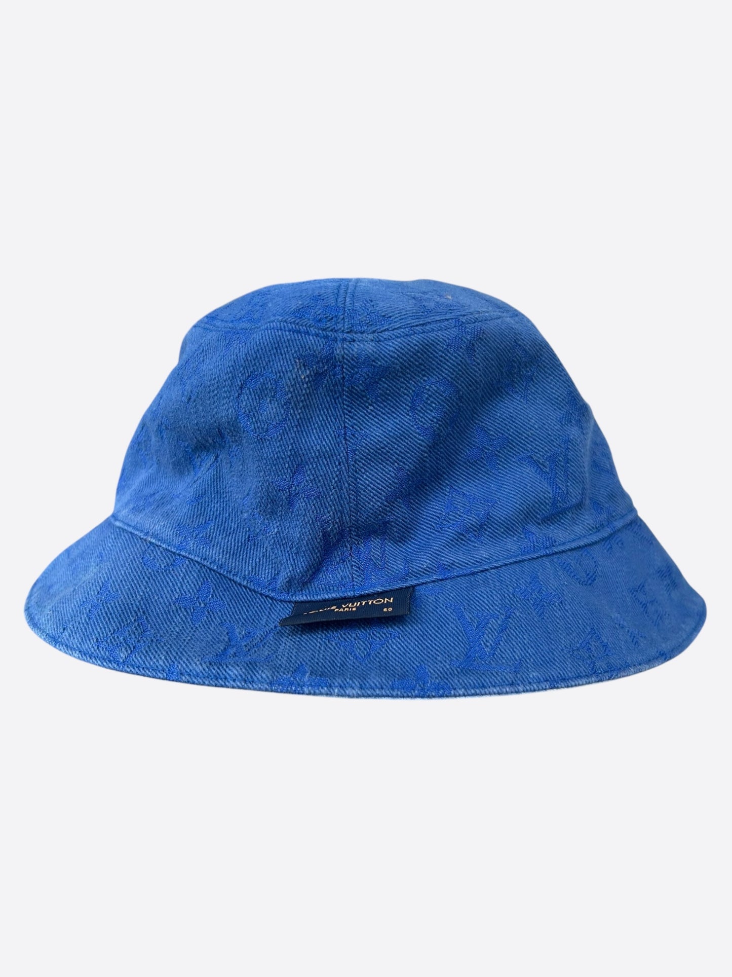 Louis Vuitton Blue & White Denim Monogram Reversible Bucket Hat