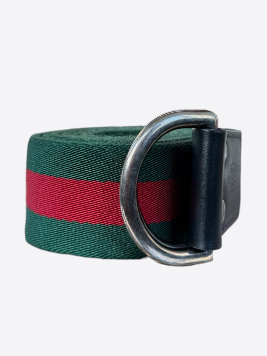 Gucci Green & Red Striped Belt