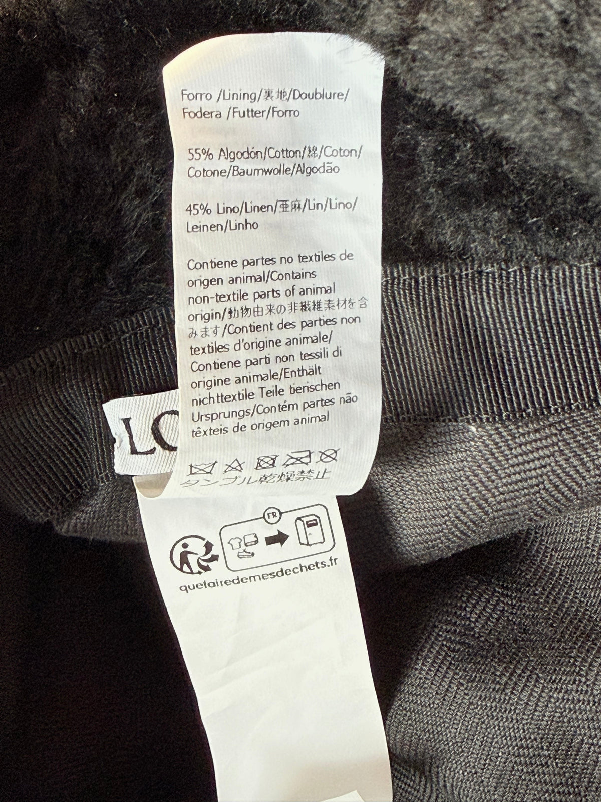 Loewe Black Shearling Embroidered Logo Bucket Hat
