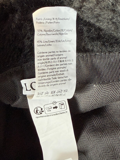 Loewe Black Shearling Embroidered Logo Bucket Hat