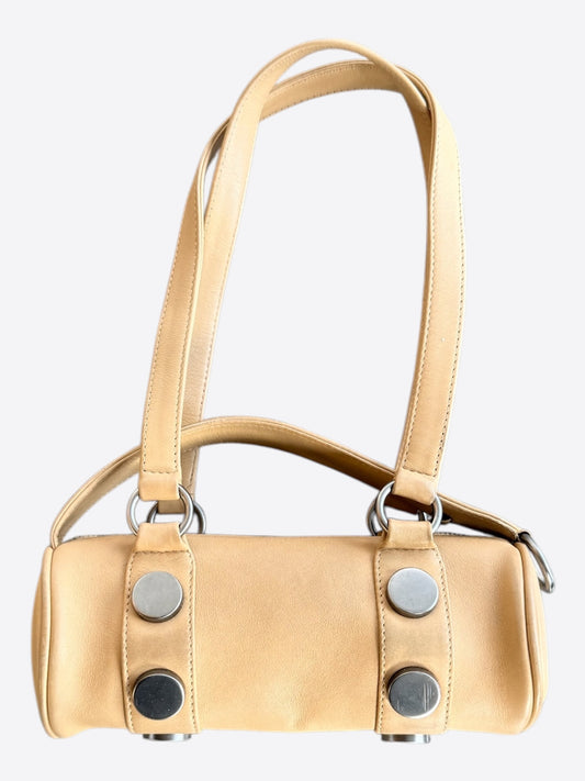Chanel Beige Lambskin Barrel Bag
