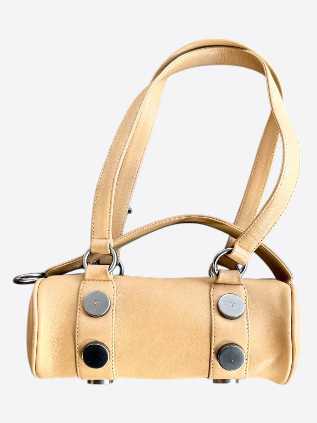 Chanel Beige Lambskin Barrel Bag