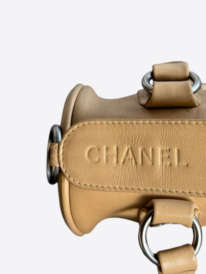 Chanel Beige Lambskin Barrel Bag