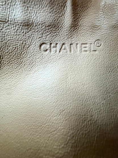 Chanel Beige Lambskin Barrel Bag