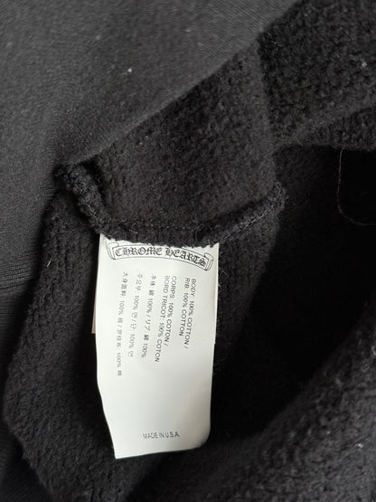 Chrome Hearts Black & White Embroidered Logo Quarter Zip Sweater