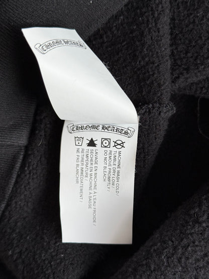 Chrome Hearts Black & White Embroidered Logo Quarter Zip Sweater