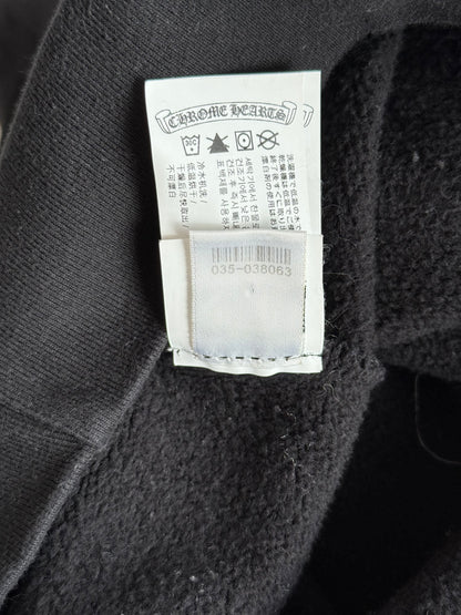 Chrome Hearts Black & White Embroidered Logo Quarter Zip Sweater