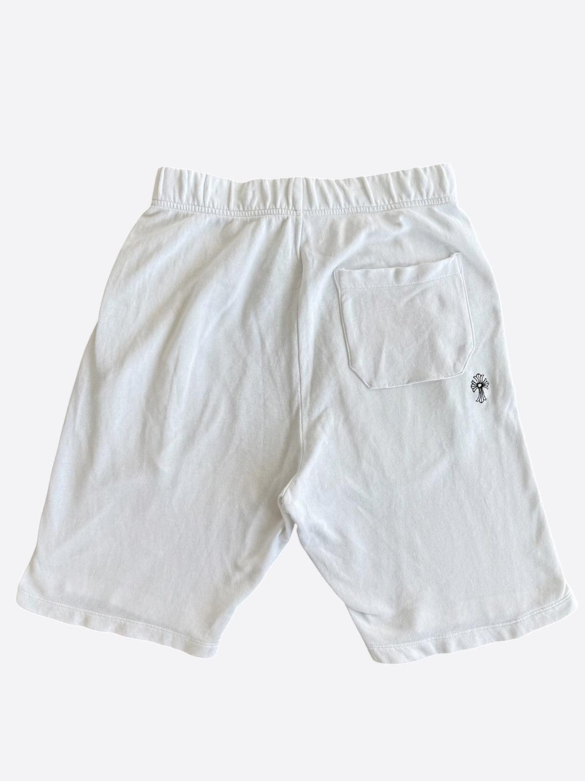 Chrome Hearts White & Black Embroidered Eyechart Logo Shorts