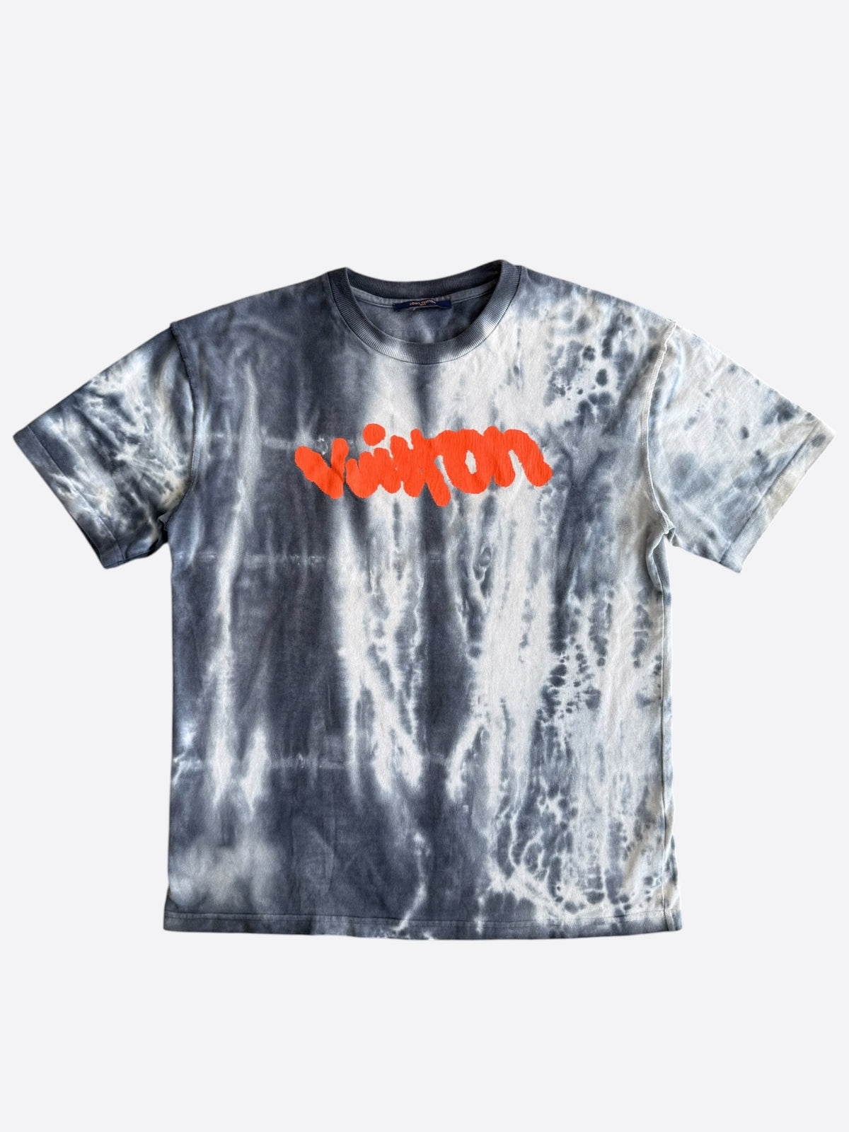 Louis Vuitton Grey & Orange Tie-Dye Graffiti T-Shirt