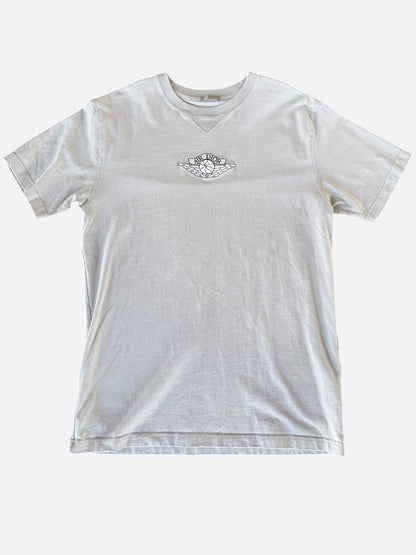 Dior Air Jordan Grey Embroidered Logo T-Shirt