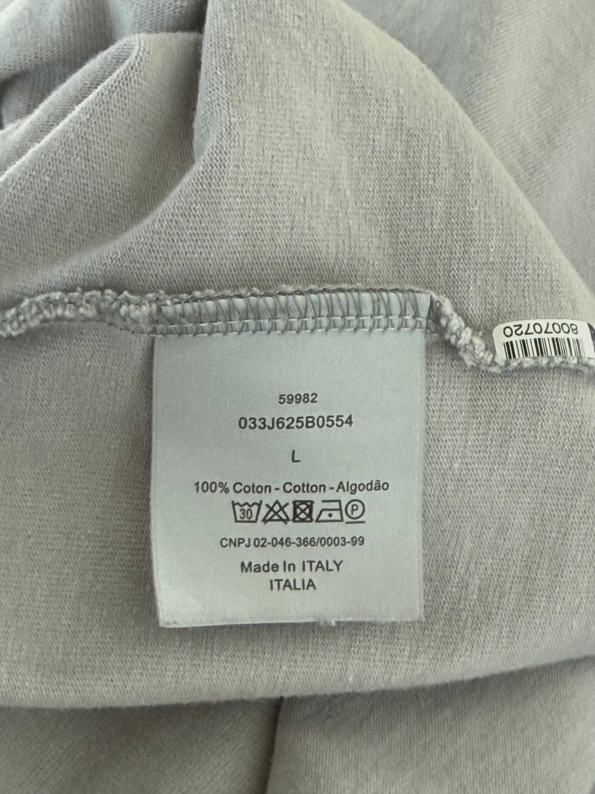 Dior Air Jordan Grey Embroidered Logo T-Shirt