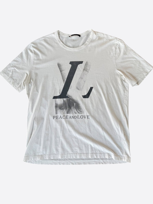 Louis Vuitton White Peace & Love T-Shirt