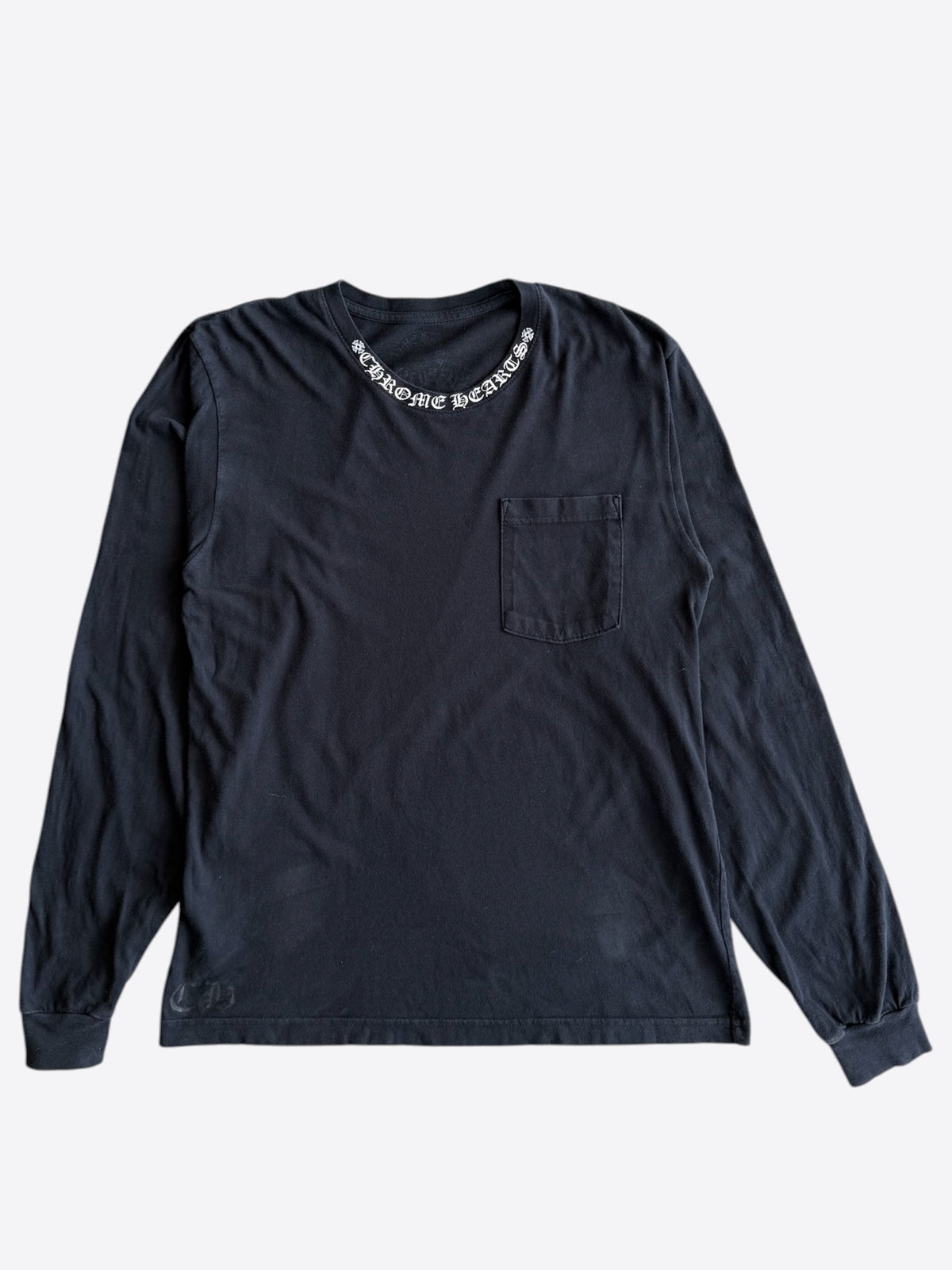 Chrome Hearts Black & White Horseshoe Logo Longsleeve T-Shirt