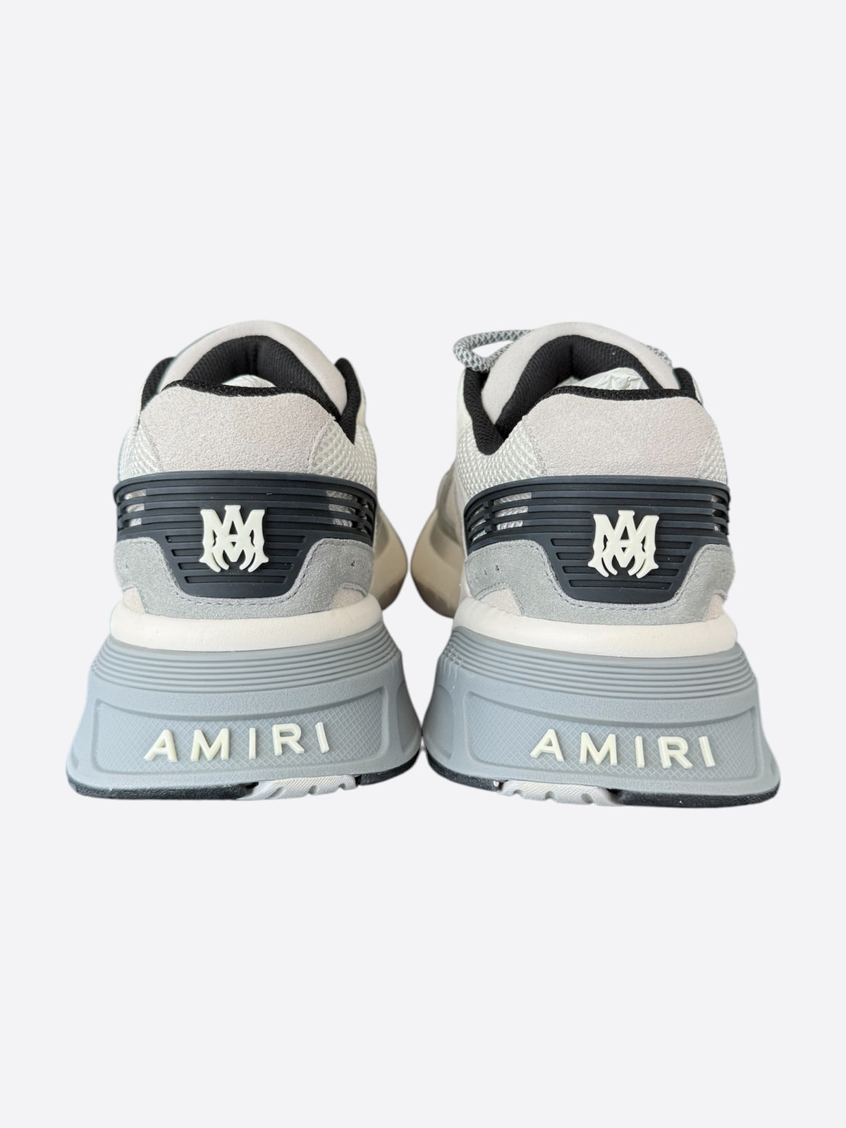 Amiri Grey & White MA Logo Runners