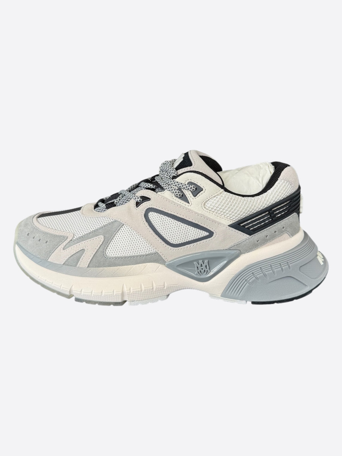 Amiri Grey & White MA Logo Runners