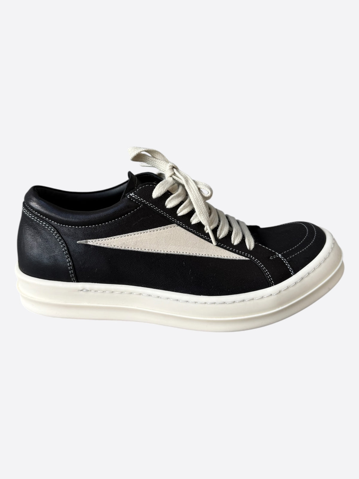 Rick Owens Black & White Vintage Low Top Sneakers