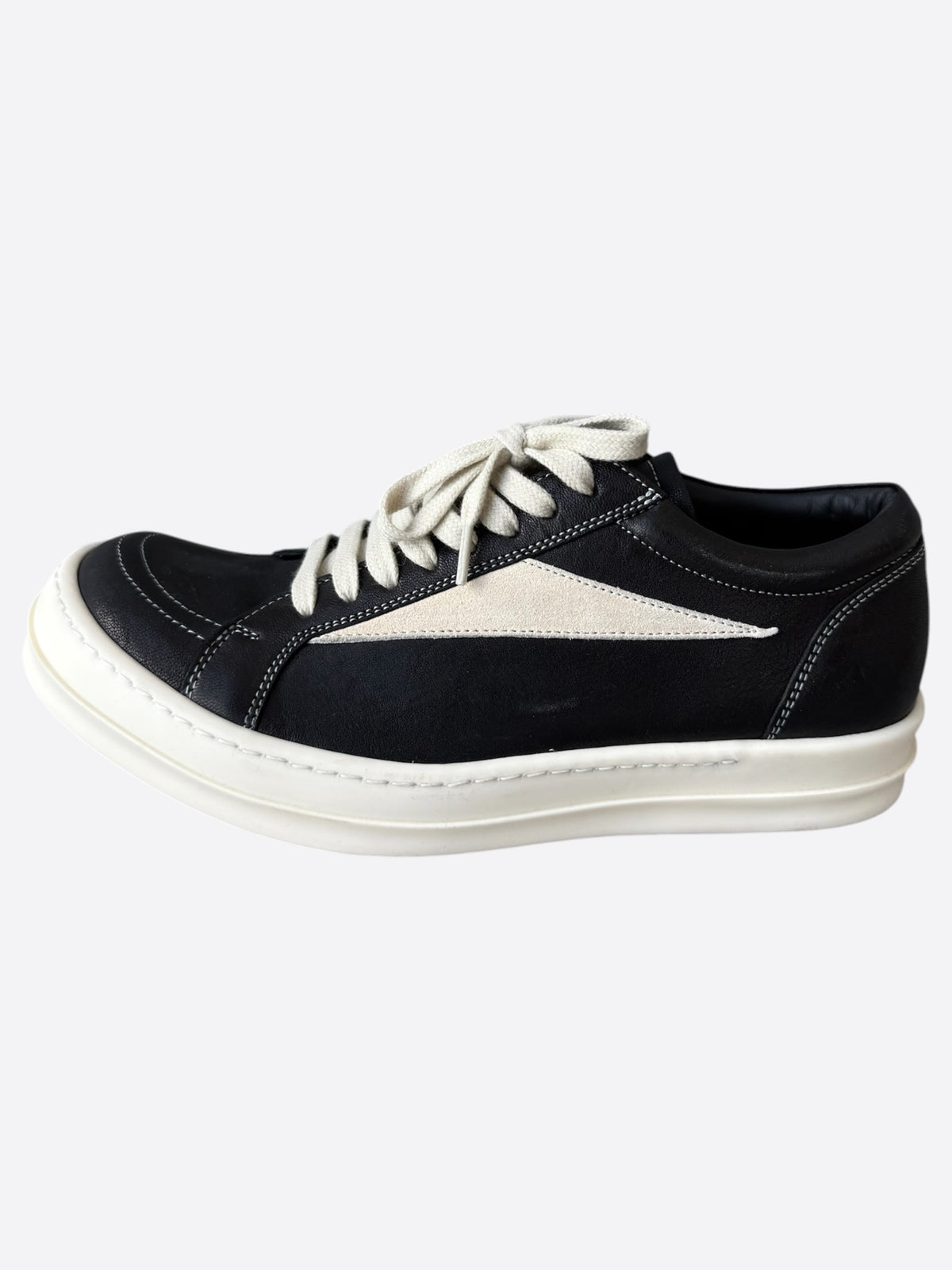 Rick Owens Black & White Vintage Low Top Sneakers