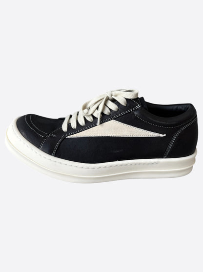 Rick Owens Black & White Vintage Low Top Sneakers