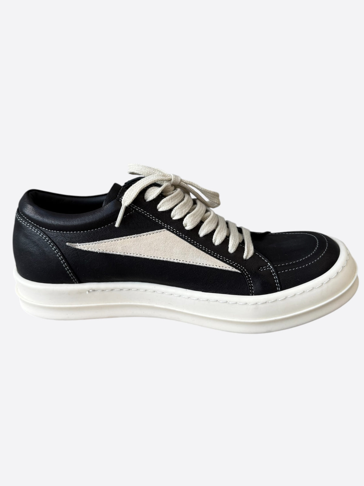Rick Owens Black & White Vintage Low Top Sneakers