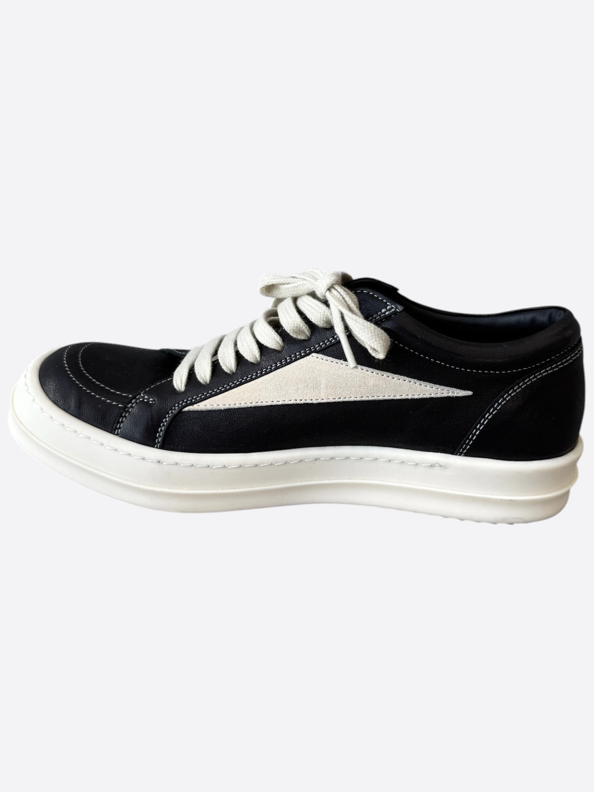 Rick Owens Black & White Vintage Low Top Sneakers