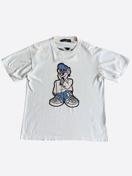 Louis Vuitton White Intarsia Rapper Graphic T-Shirt