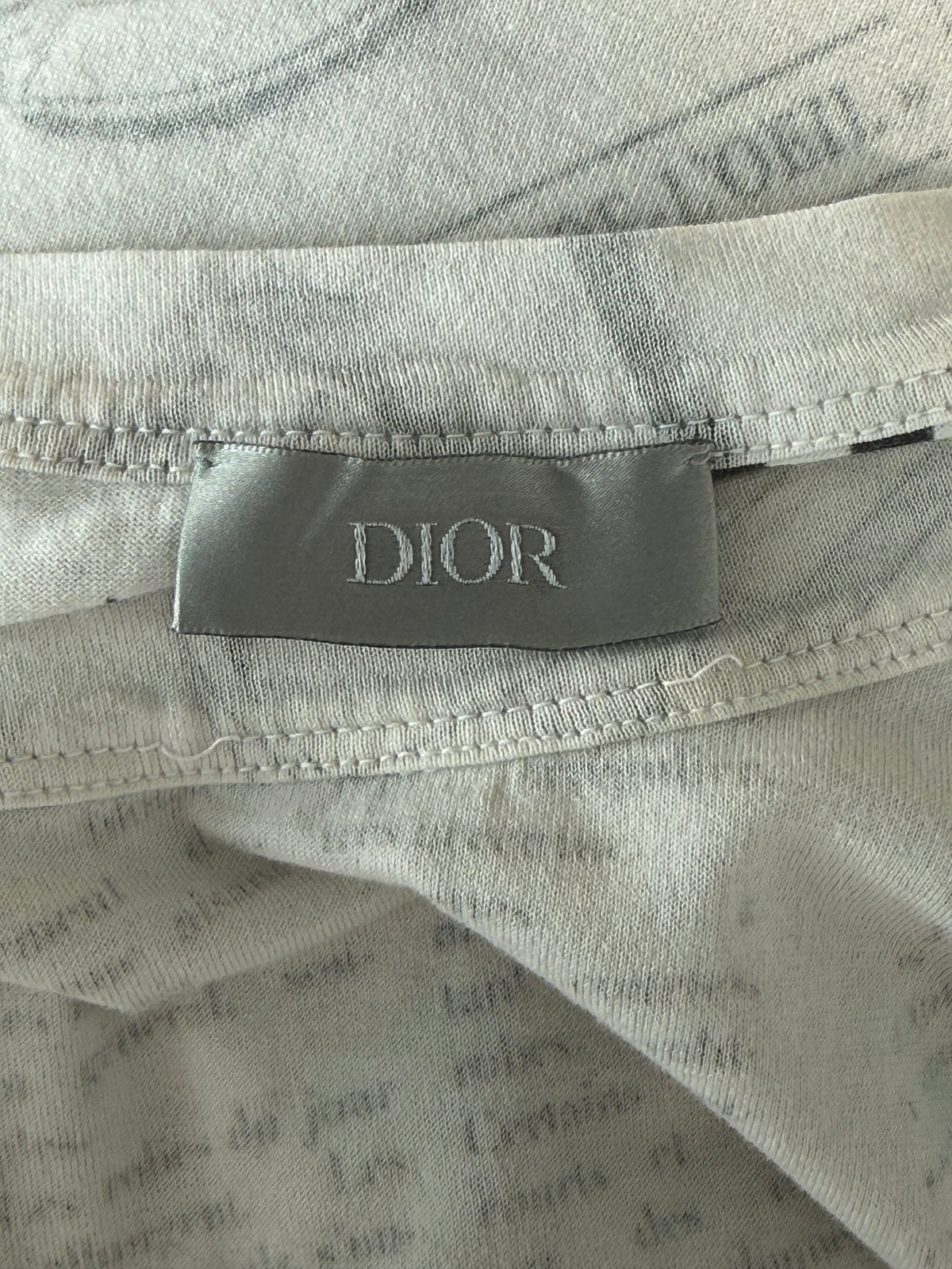 Dior Daniel Arsham White & Grey Newspaper T-Shirt