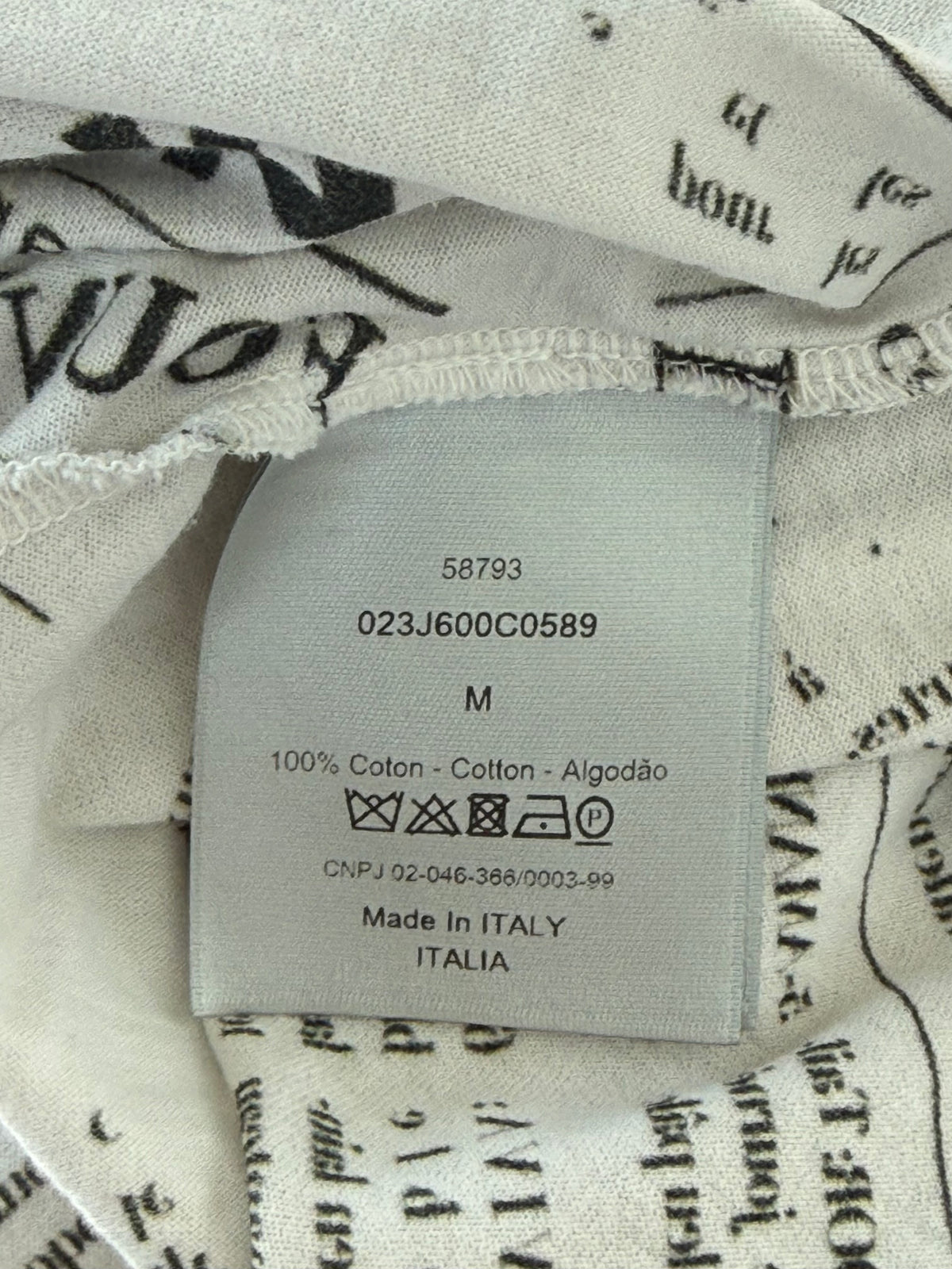 Dior Daniel Arsham White & Grey Newspaper T-Shirt