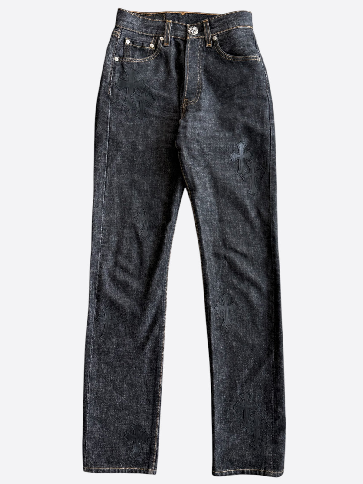 Chrome Hearts Levis Dark Blue Cross Patch Jeans