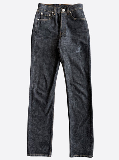 Chrome Hearts Levis Dark Blue Cross Patch Jeans