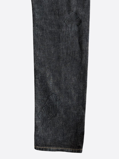 Chrome Hearts Levis Dark Blue Cross Patch Jeans