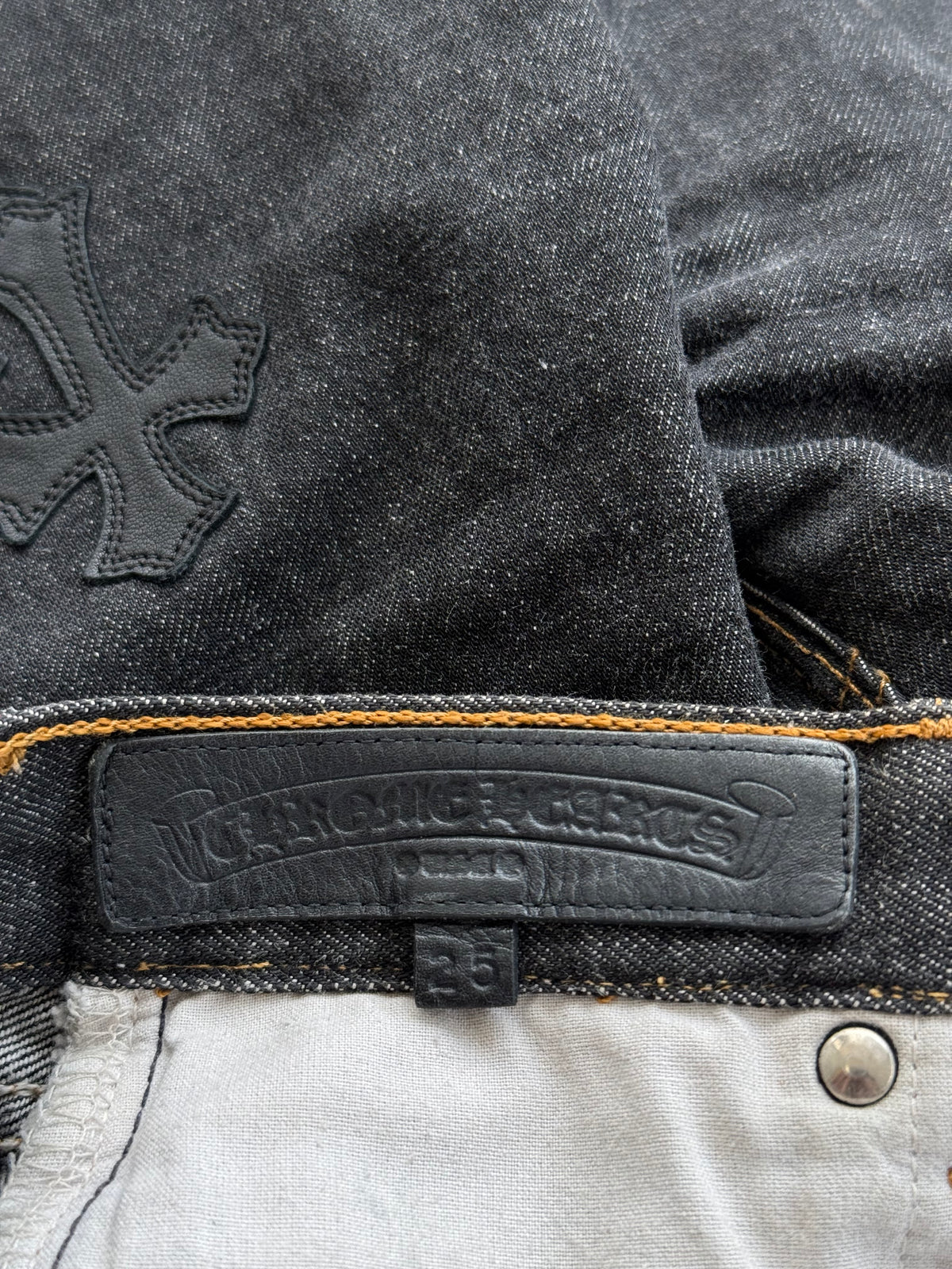 Chrome Hearts Levis Dark Blue Cross Patch Jeans