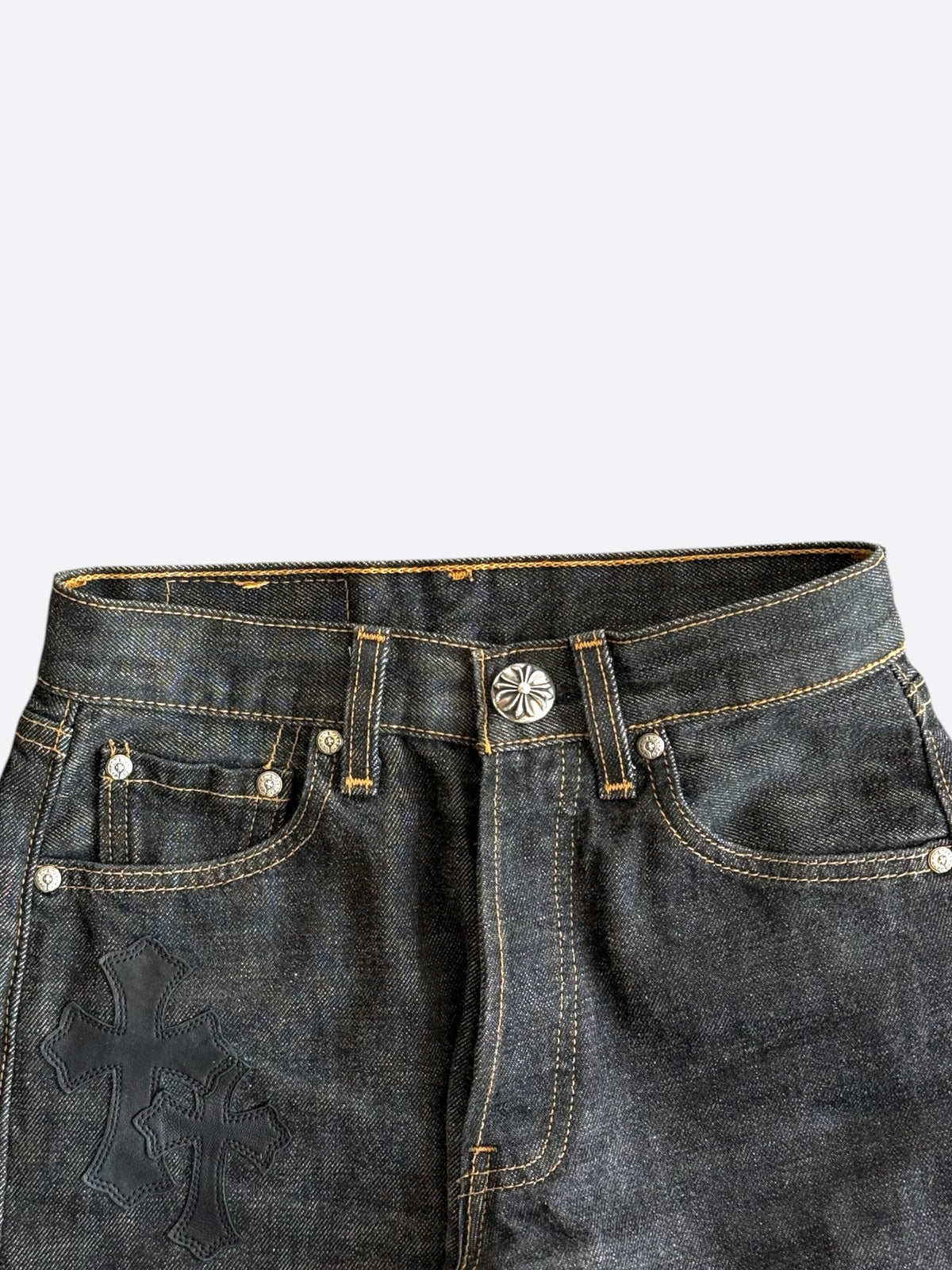 Chrome Hearts Levis Dark Blue Cross Patch Jeans