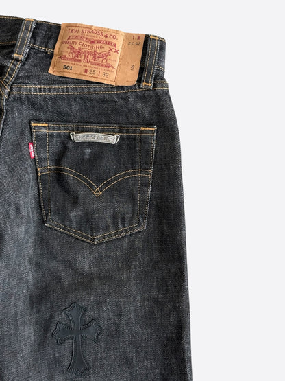 Chrome Hearts Levis Dark Blue Cross Patch Jeans