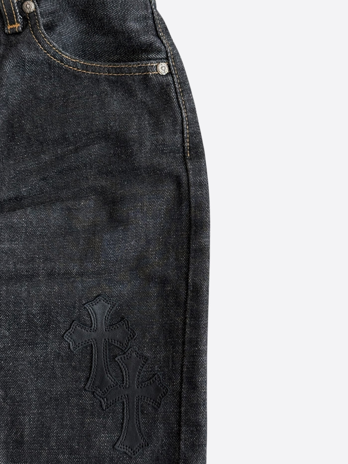Chrome Hearts Levis Dark Blue Cross Patch Jeans