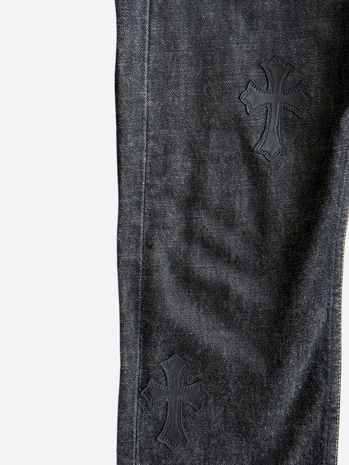 Chrome Hearts Levis Dark Blue Cross Patch Jeans