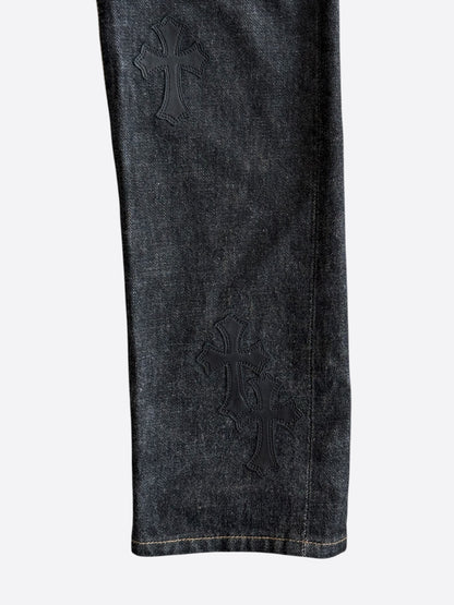 Chrome Hearts Levis Dark Blue Cross Patch Jeans