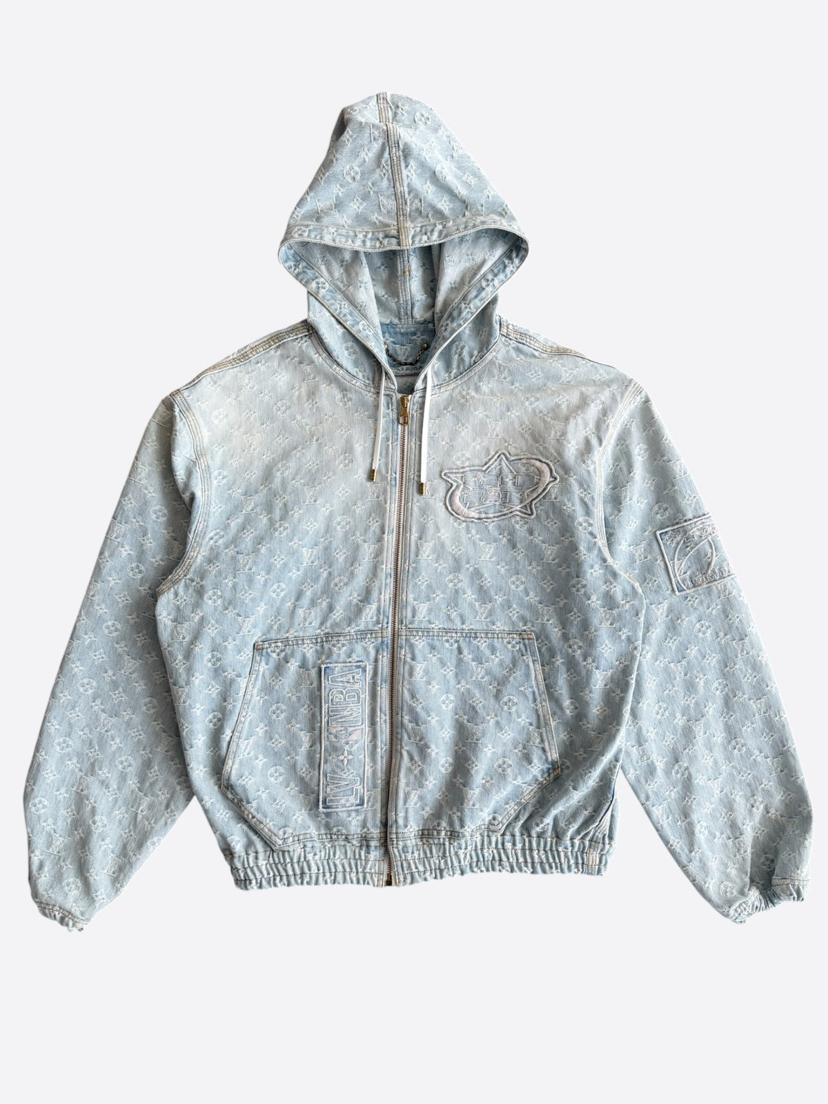 Louis Vuitton NBA Monogram Denim Zip Up Jacket