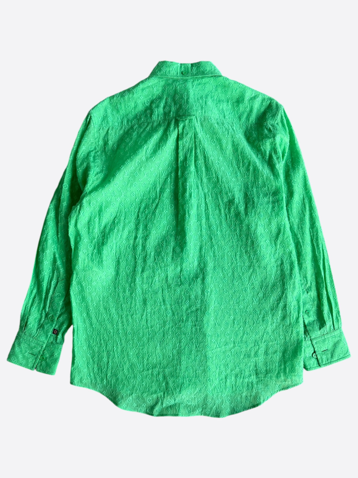 Louis Vuitton Green Monogram Jacquard Women's Button Up Shirt