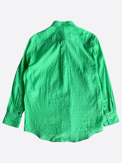 Louis Vuitton Green Monogram Jacquard Women's Button Up Shirt