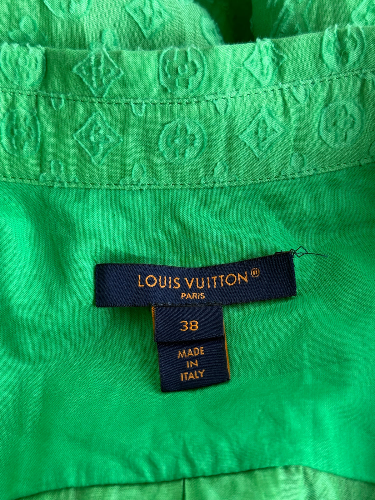 Louis Vuitton Green Monogram Jacquard Women's Button Up Shirt