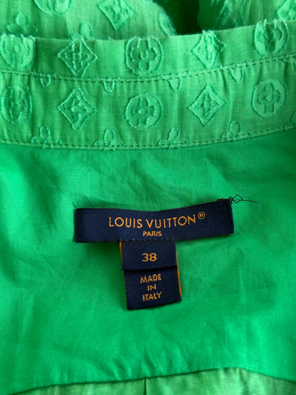 Louis Vuitton Green Monogram Jacquard Women's Button Up Shirt