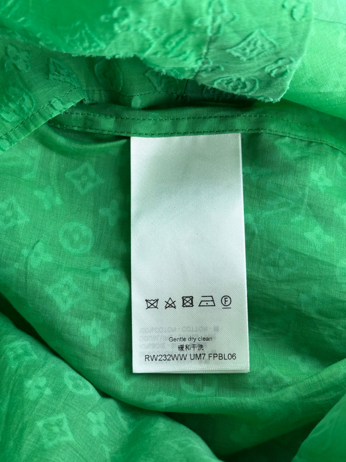 Louis Vuitton Green Monogram Jacquard Women's Button Up Shirt
