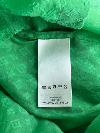 Louis Vuitton Green Monogram Jacquard Women's Button Up Shirt